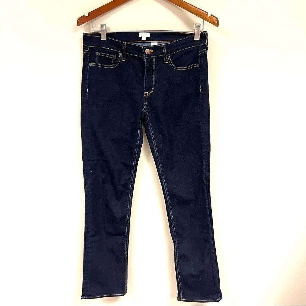 J Crew dark Wash stretch straight leg jeans Sz 27
